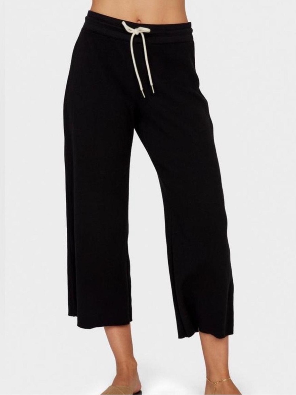 MATE The Label Waffle Black Crop Sweatpants